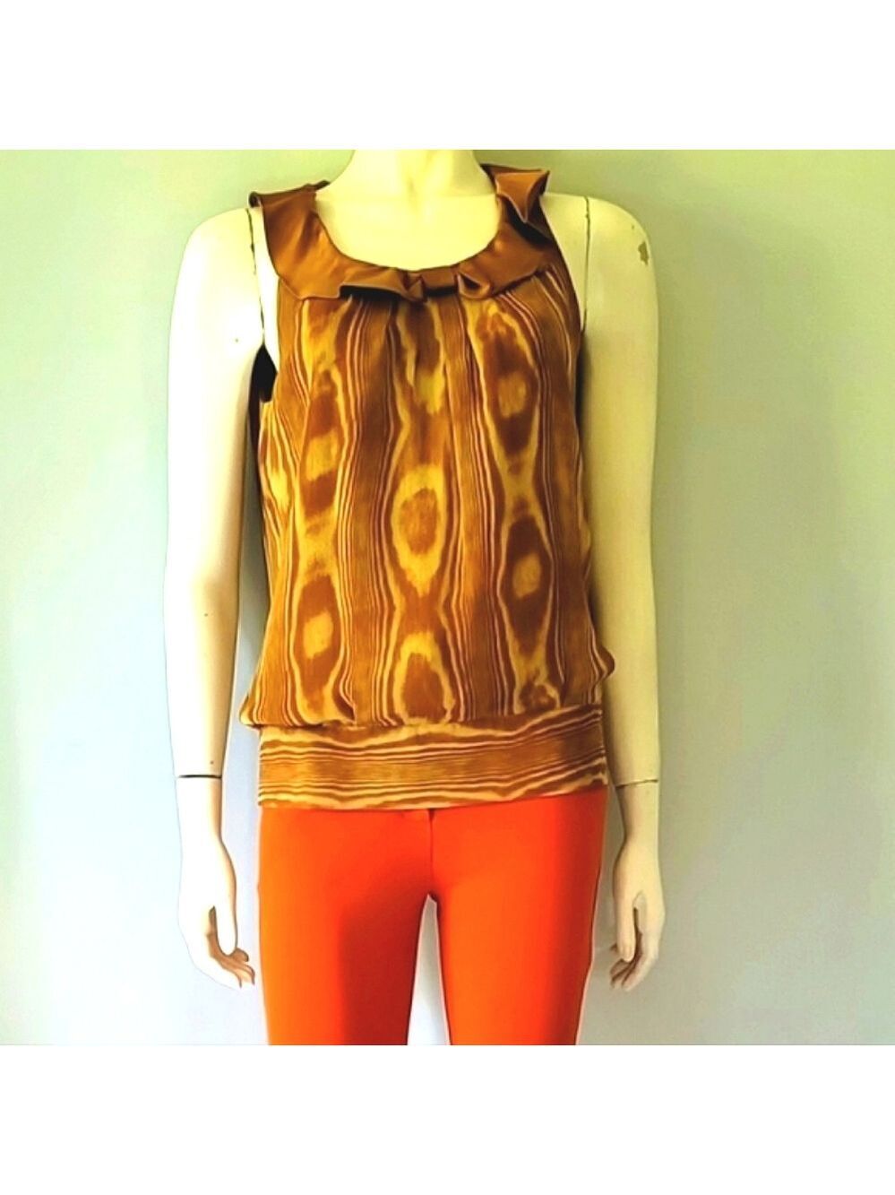 Bob Mackie Studio Sleeveless Ruffle Top Size S